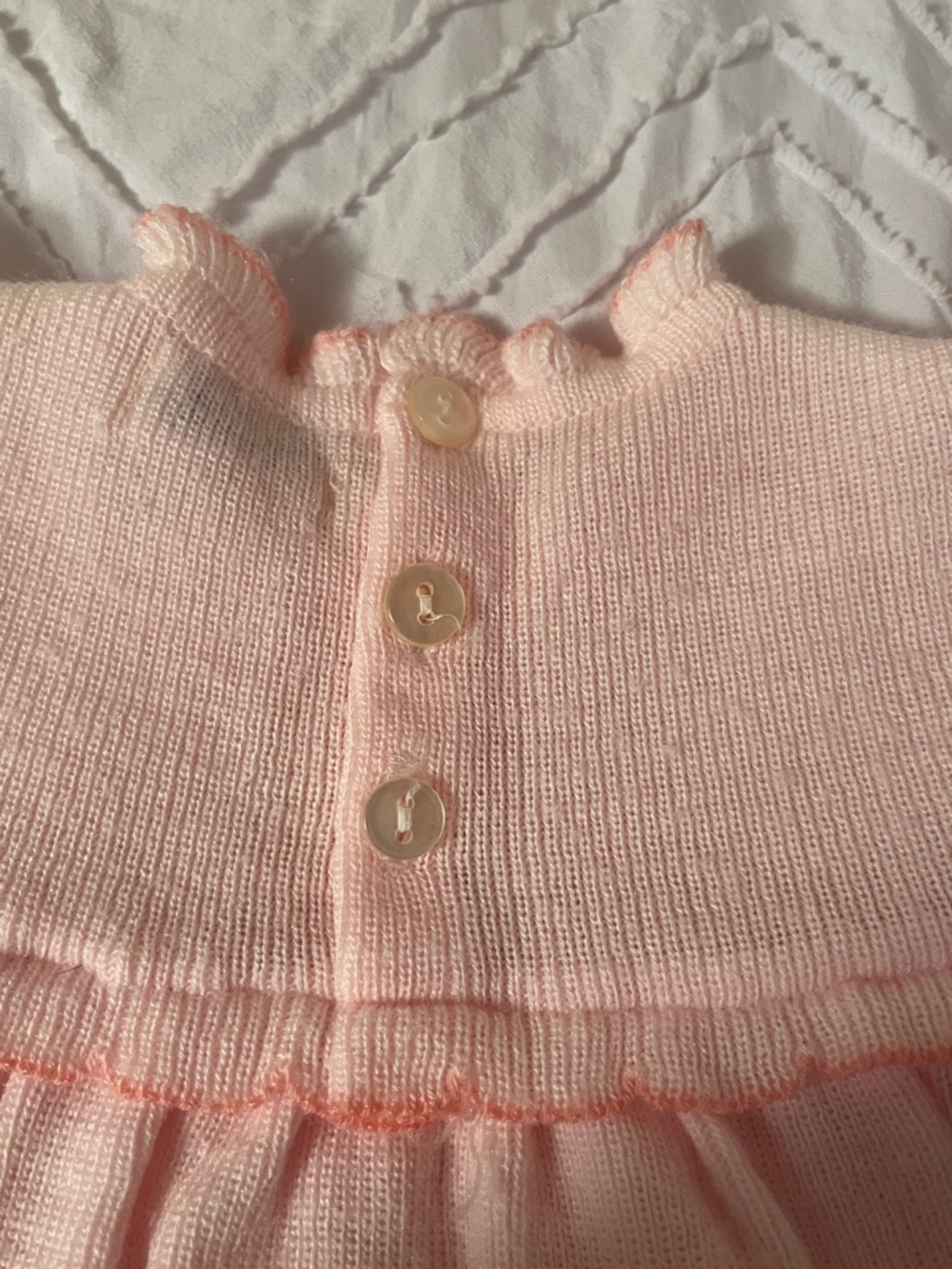 Vintage Pink Knit Baby Dress - Picture 3 of 5
